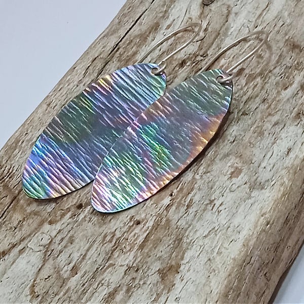  Handmade Coloured and Textured Titanium Earrings - UK Free Post