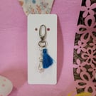 Easter Bunny Tassel Keychain - Blue