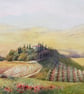 Tuscan Poppies. Orcia Valley . Tuscany .Original Watercolour 