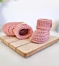 Handmade Crochet Baby Booties – Newborn Gift in Pale Rose