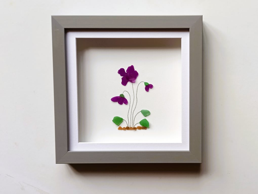 Sea Glass Violets 
