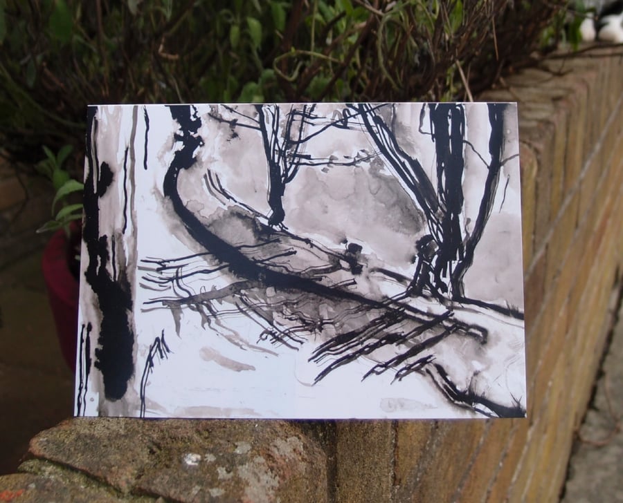 Working with found objects greetings card