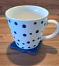 Coaster with anti-slip feet - blue, purple, and green mix (Pattern 2) - Image 3