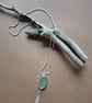 Beautiful Unique Foam Color Seaham Seaglass Pendant Necklace  Sterling Silver  - Image 1