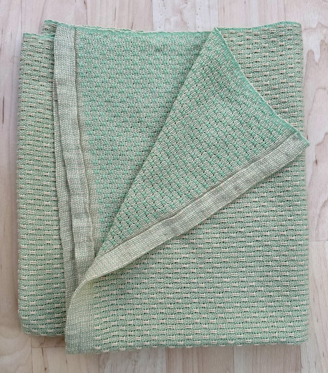 sage and apricot baby blanket