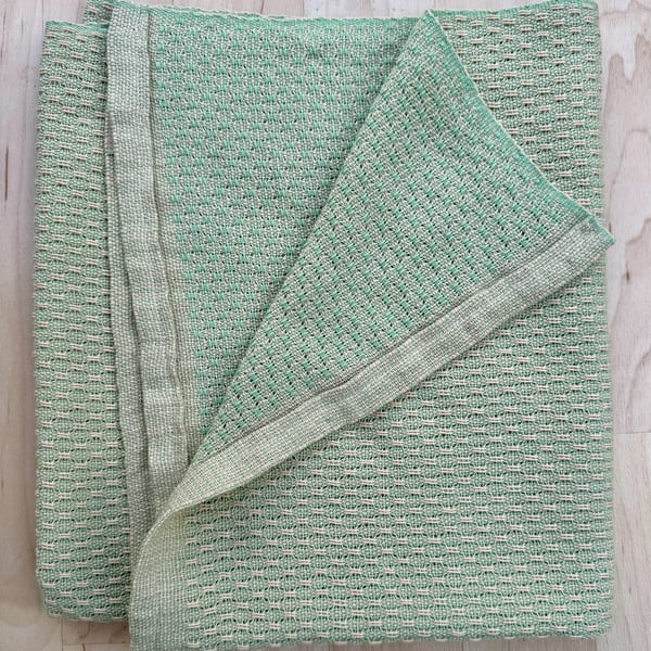 sage and apricot baby blanket