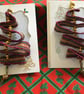 Set of two handwoven Christmas decorations and traditional Christmas Cards - Image 1
