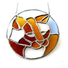 Cat Suncatcher Stained Glass Ring Ginger Feline Catlover Gift
