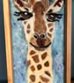 Cheeky giraffe handmade needle felted picture