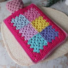  Perfectly Imperfect Crochet Hot Water Bottle Cover Granny Square 