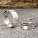 Handmade Chunky Silver Frosted Wedding Rings