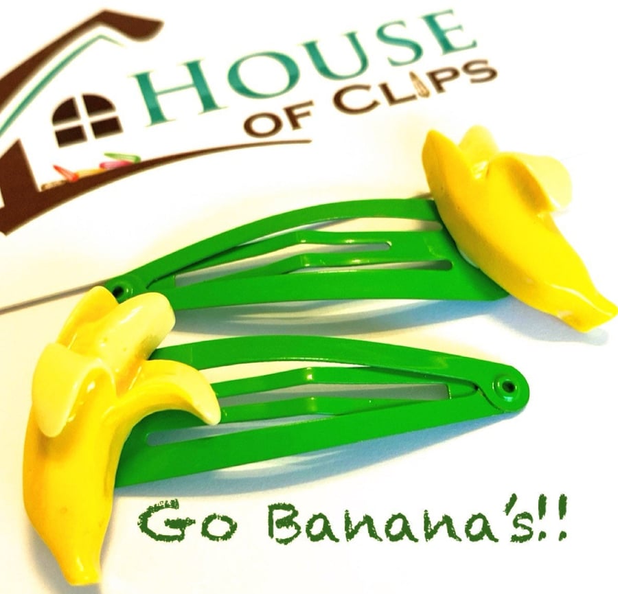 Banana Hair Clips - Banana Barrettes - Fun Hair Clips - Non Slip Hair Slides - G