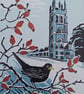 On winter's day - linoprint - Image 3