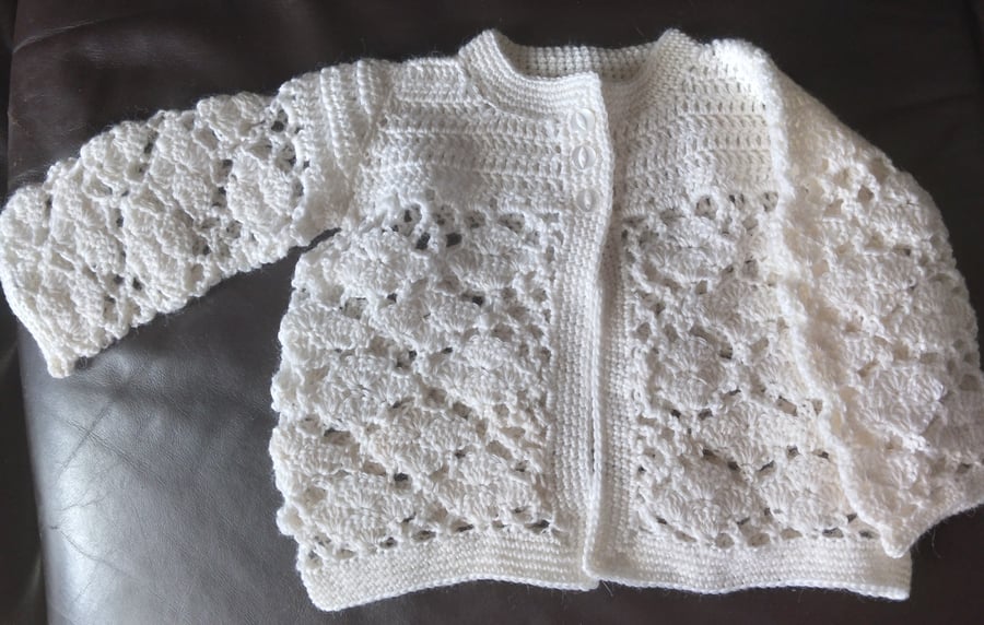 White deals crochet jacket