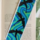Handmade Green and Blue Swirl Dragon Bookmark