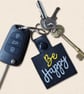 Be Happy Keyring - Positive Embroidered Bag Charm - Image 2