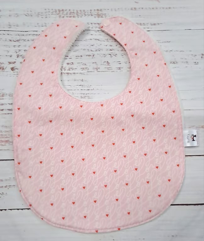 Toddler sized bamboo bib with love