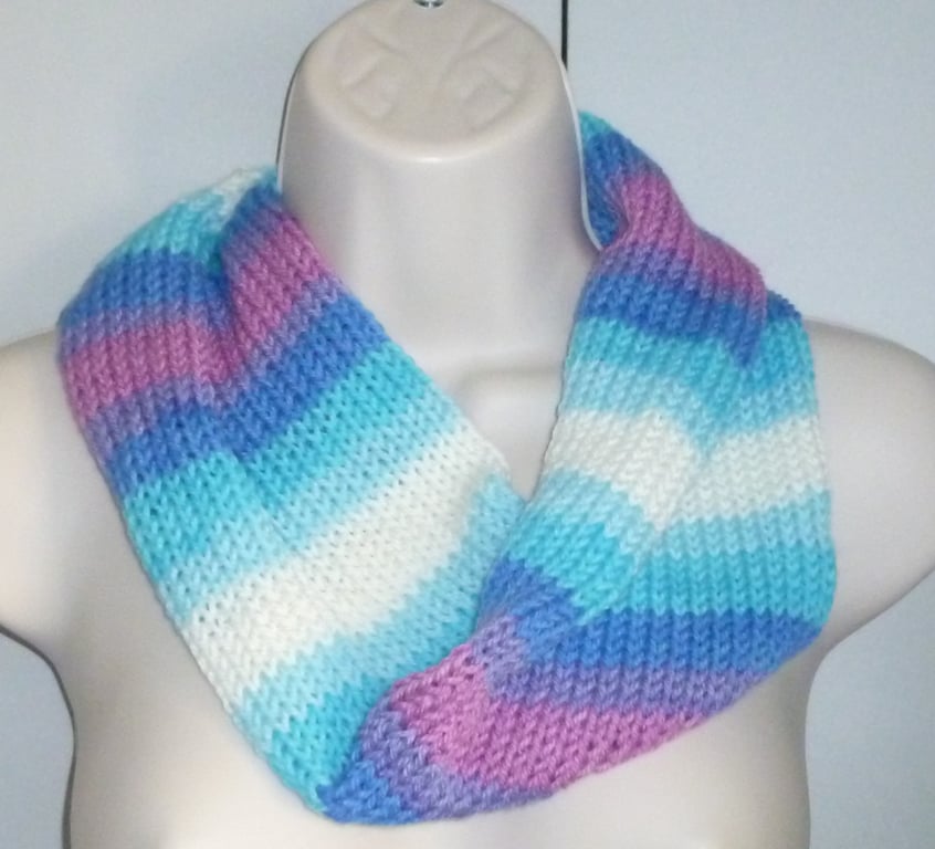 knitted infinity scarf cowl snood  ( ref FA 507 M1 )