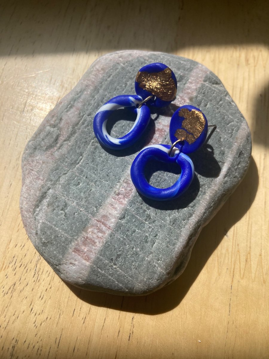 Sailing polymer clay earrings