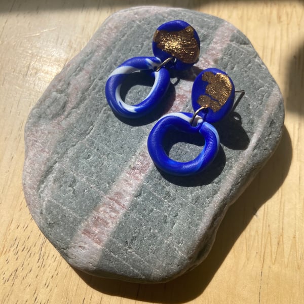 Sailing polymer clay earrings