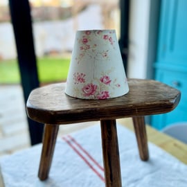 Vintage French fabric candle clip lampshade, bedside lamp