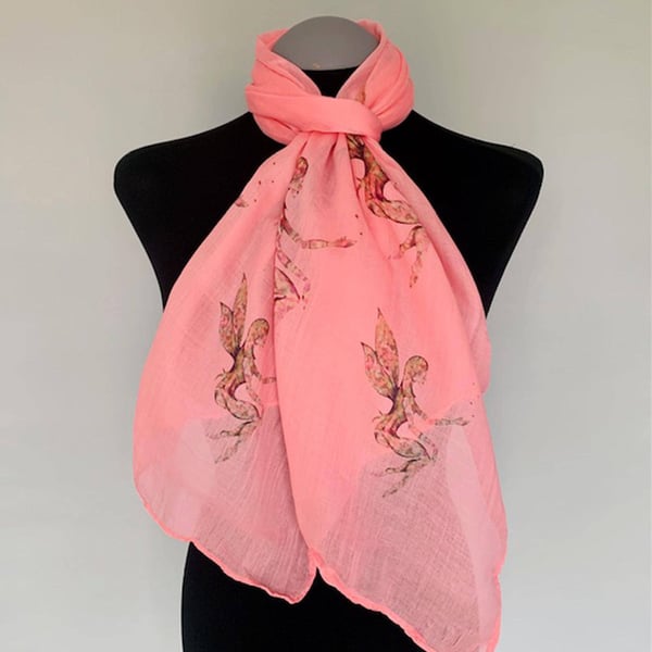 Fairies Scarf Magical Fashion Accessory. Pink. Lightweight