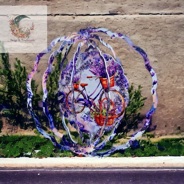 Lavender bike garden windspinner 