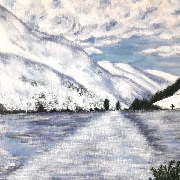 Original Painting of The Pentland Hill's in Winter.  