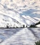 Original Painting of The Pentland Hill's in Winter.  