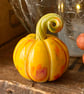 Yellow Small standing ceramic pumpkin decoration  - Image 4