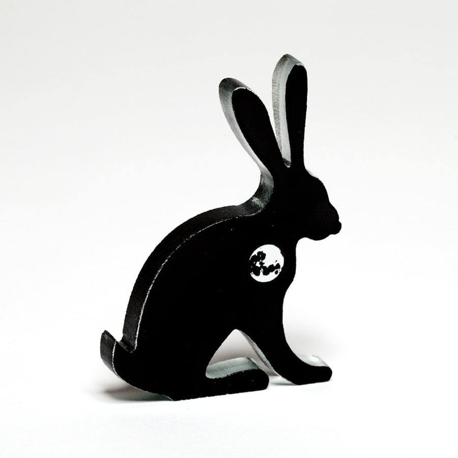 Moon Gazing Hare Glass Sculpture