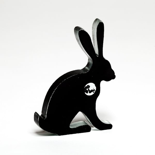 Moon Gazing Hare Glass Sculpture