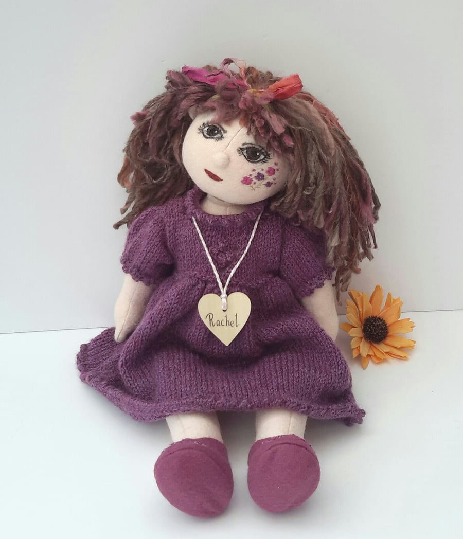Rachel, 16" Adult Collectible Doll, Cloth Doll by Bearlescent