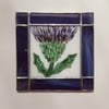 189 Stained Glass Thistle Painting - handmade hanging decoration.