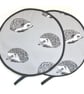 Hedgehogs Aga Hob Lid Mats Pads Covers Pair With Loops Surface Saver Grey Black - Image 1