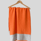 Shawl Scarf Wrap luxuriously soft merino lambswool orange silver grey ends