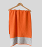 Shawl Scarf Wrap luxuriously soft merino lambswool orange silver grey ends