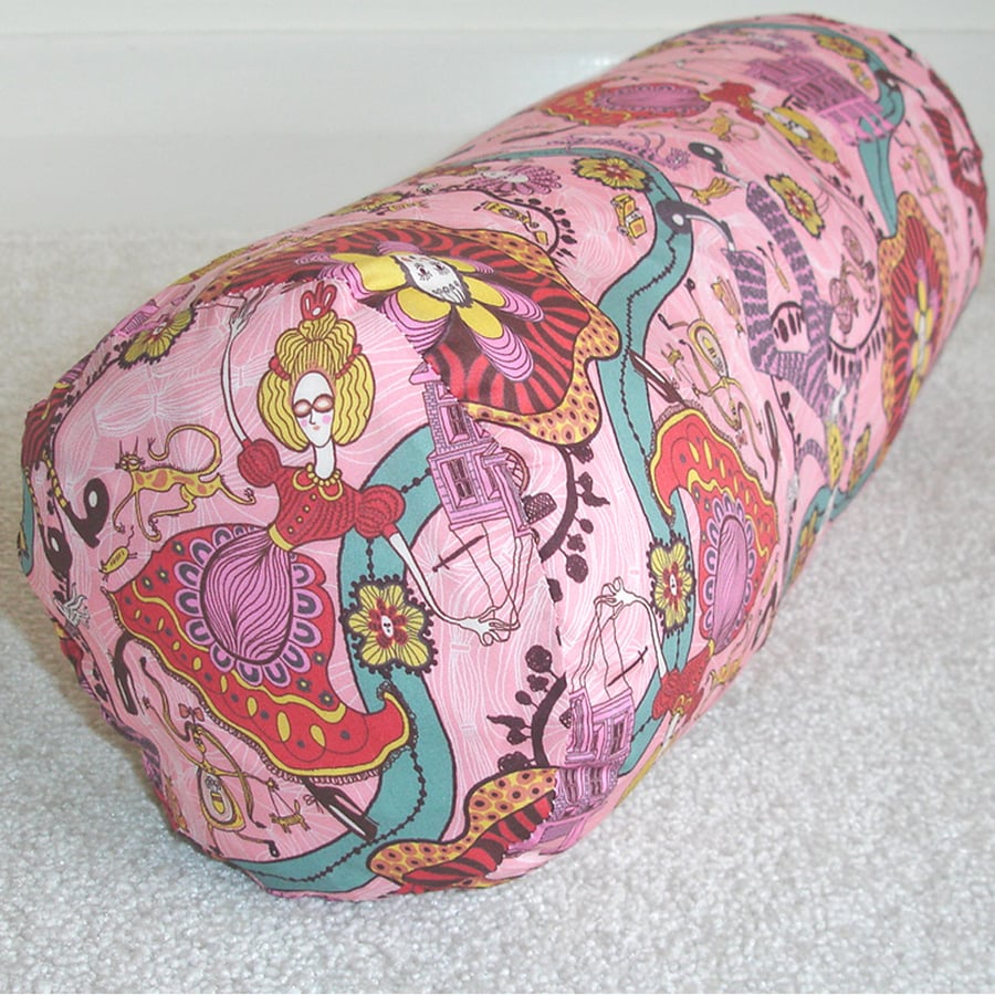 Grayson Perry Shirley Smith Bolster Pillow Cover Pink 16" Art Liberty Fabric