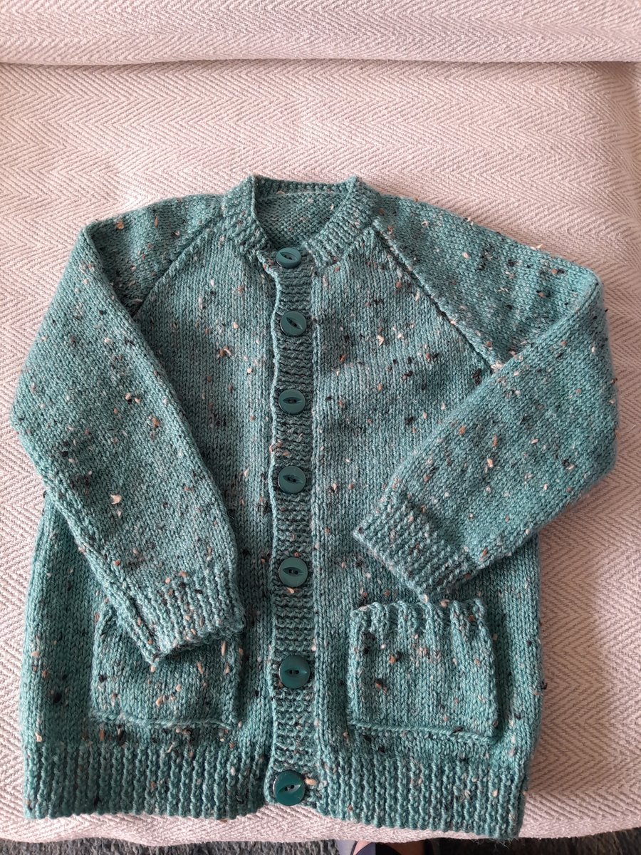 Hand Knitted Boys Round Neck Cardigan