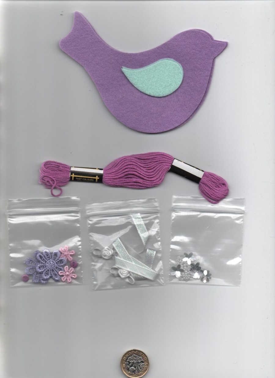 ChrissieCraft creative embellished FELT hanging EASTER BIRDIE kit