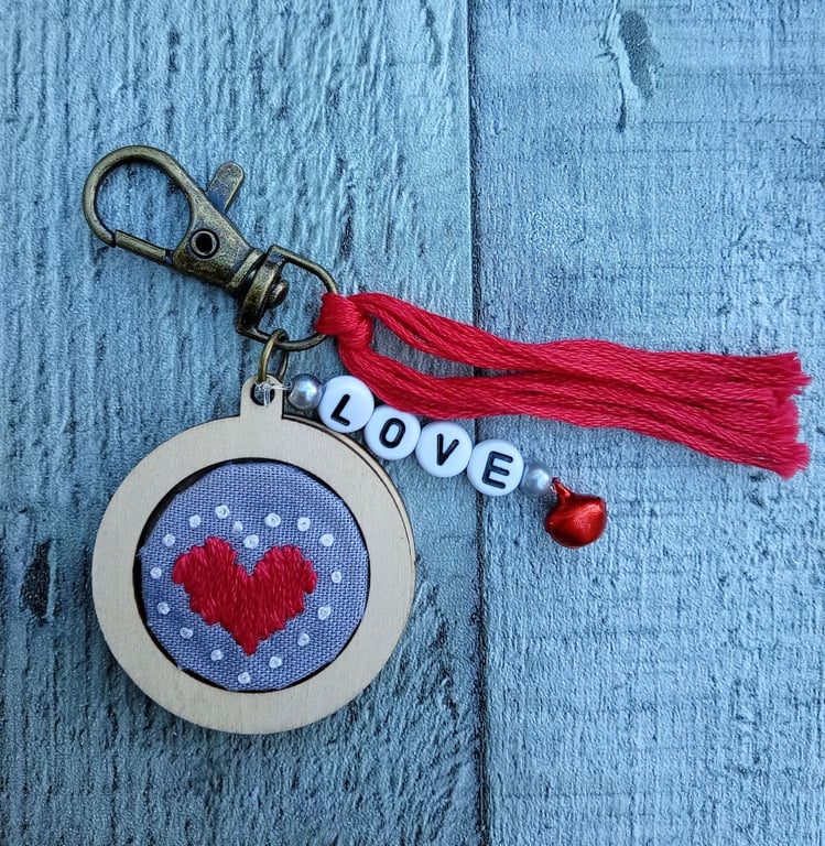 Heart Keyring or Bag Charm