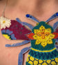 The Dusk Bee - Handmade Textiles Statement Necklace - Image 9