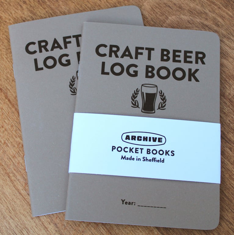 Single A6 ‘Craft Beer' pocket log book with typographic design cover