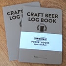 Single A6 ‘Craft Beer' pocket log book with typographic design cover
