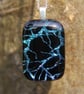  Blue dichroic glass  pendant,  branches dichroic fused glass necklace SKU F42 - Image 2