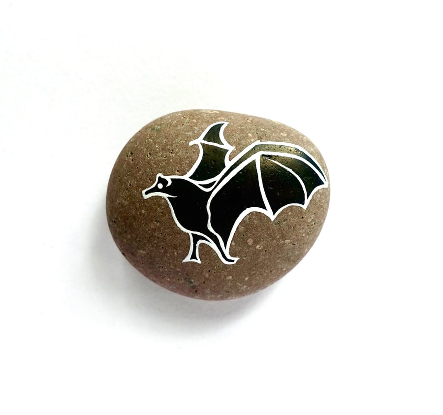 Painted Bat Stone - MADE TO ORDER