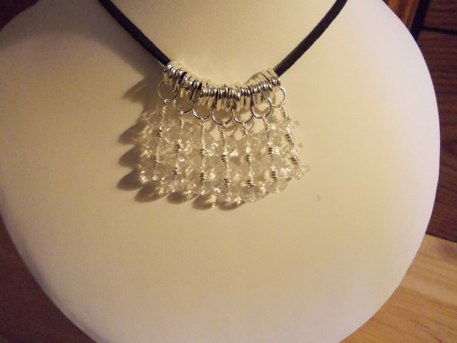 Clear quartz fringe necklace