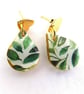 Water Drop Earrings with Gold Plated Studs