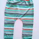 Leggings, 6-12 months, stripey leggings, baby trousers, pale blue stripe 
