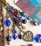 September birthstone, handmade bag charm, Lapis Lazuli semi-precious stone